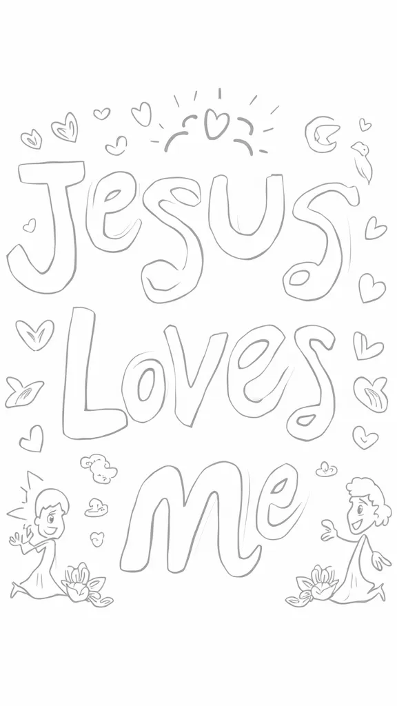 jesus loves me color page